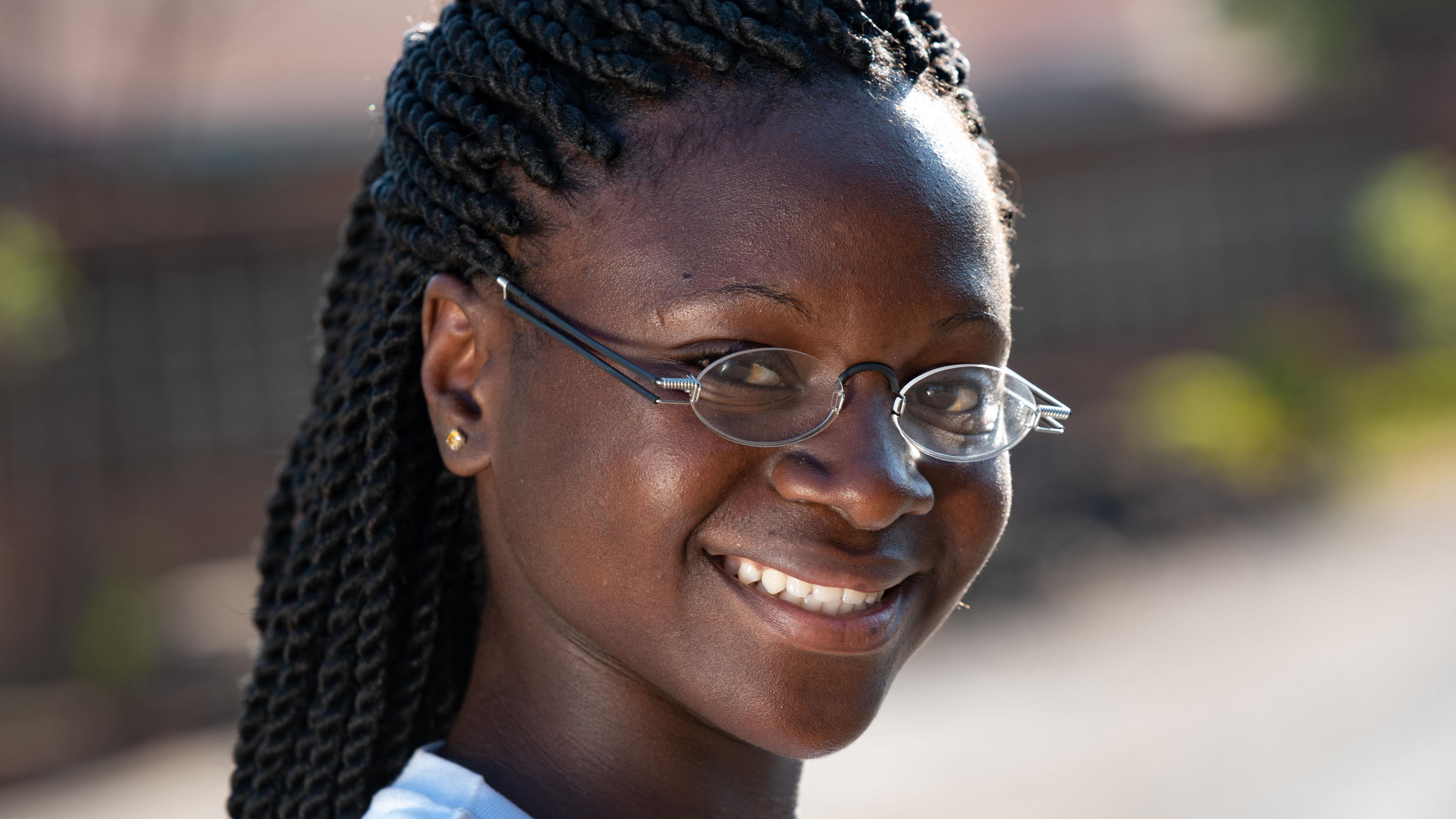 Malawian girl with GoodVision Glasses with double temples